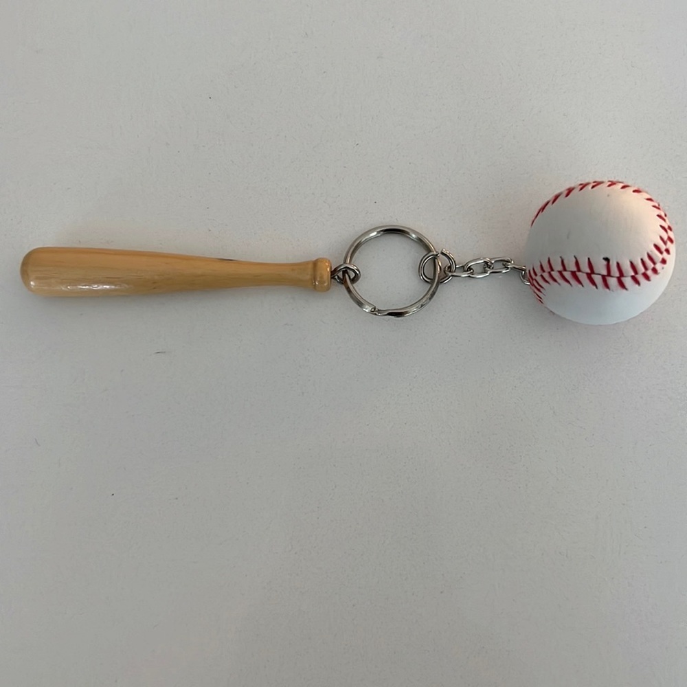 KEYCHAIN Bat and ball keychain swag softball sports - Picture 2 of 6